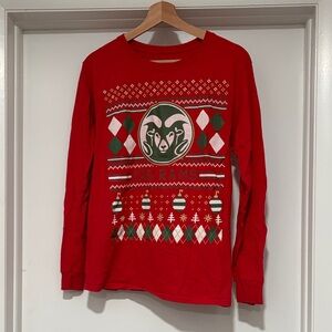 CSU Rams Ugly Sweater Design on Long Sleeve Tshirt